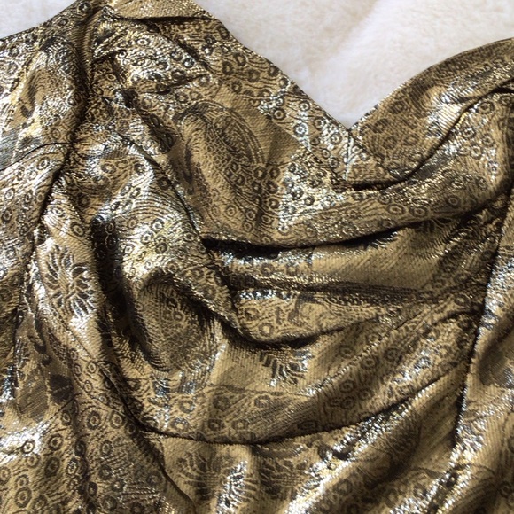 Luxe Metallic Gold & Black Camisole 1990’s Top M - Picture 10 of 15